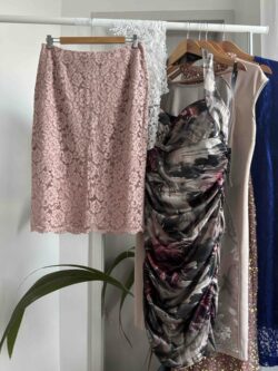 H&M púderrózsaszín csipkés szoknya 42